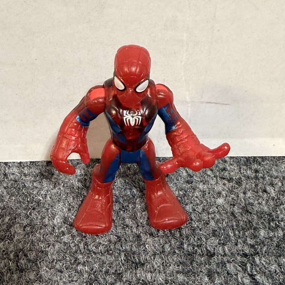 Playskool Marvel Super Hero Adventures SPIDER-MAN figure clear red w/silver